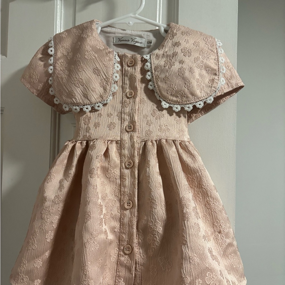 Elegant Lace Kids Dress in pink